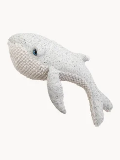 Fashion BigStuffed Coussin peluche artisanal Whale Gris clair, chiné