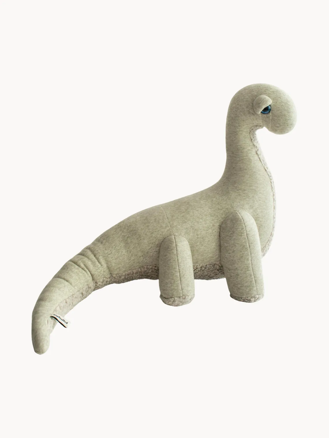 New BigStuffed Coussin peluche artisanal Diplo Tons vert olive, chiné
