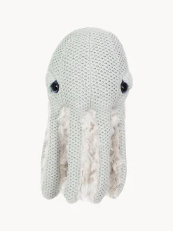 Outlet BigStuffed Coussin peluche artisanal Octopus Vert menthe, blanc cassé