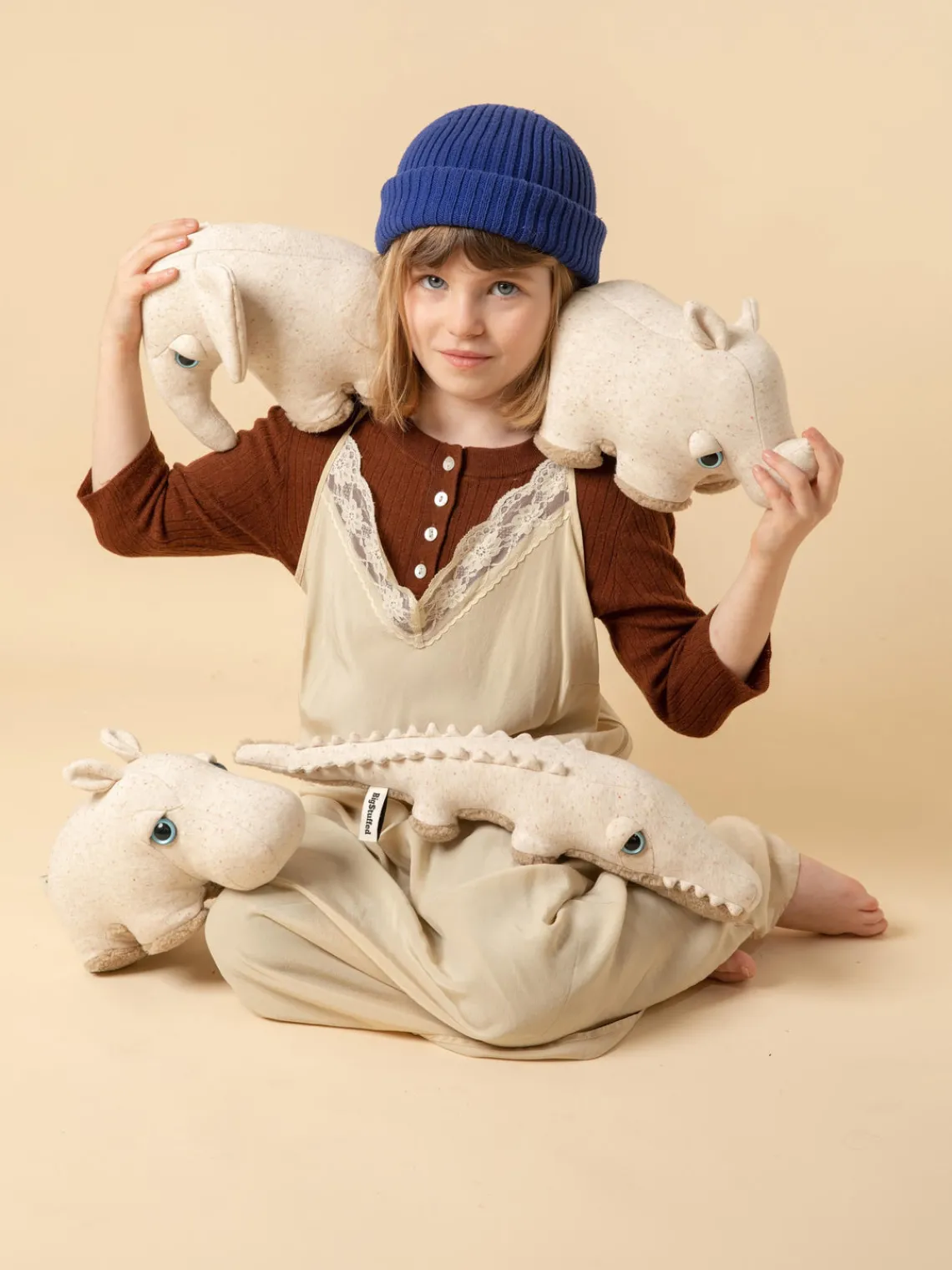 Discount BigStuffed Coussin peluche artisanal Savanah Elephant