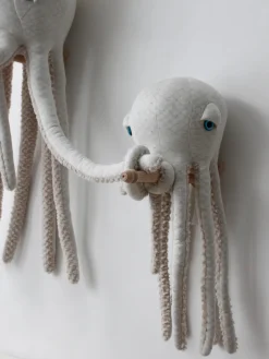 Hot BigStuffed Coussin peluche artisanal Octopus, larg. 55 cm