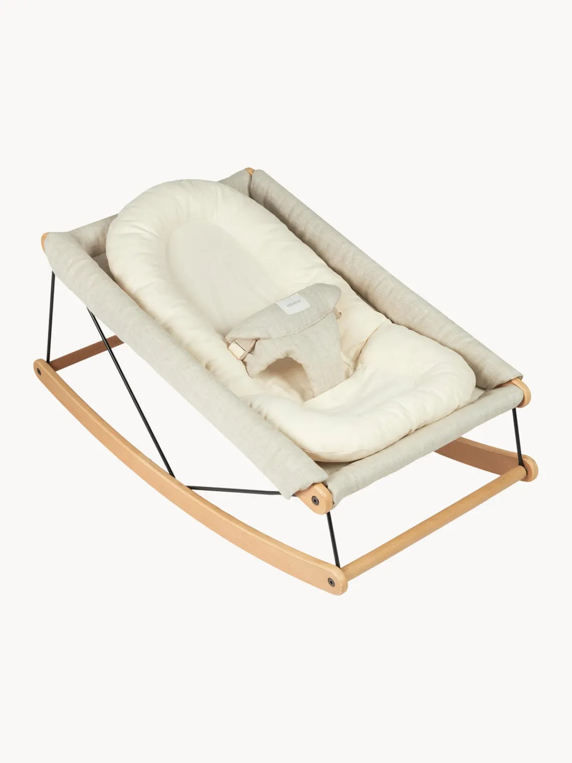 Hot Nobodinoz Coussin pour transat en coton bio Growing Green Blanc crème
