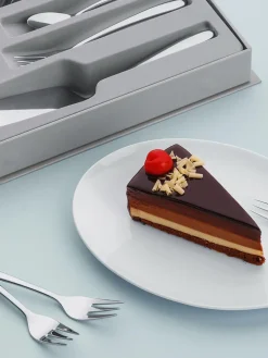 Fashion Sola Switzerland Couverts à gâteau s Tulip, 6 personnes (13 élém.) Argenté