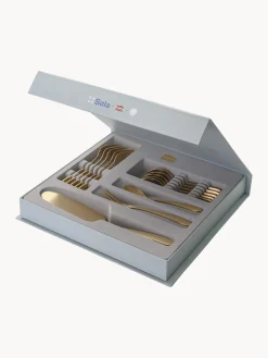 Clearance Sola Switzerland Couverts à gâteau Tulip, 6 personnes (13 élém.) Doré, mat