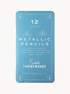 Outlet Printworks Crayons de couleur Metallic, 12 élém. Bleu