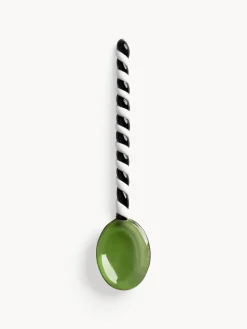 Clearance &k Amsterdam Cuillères en verre borosilicate Duet, 4 pièces Vert, noir, blanc