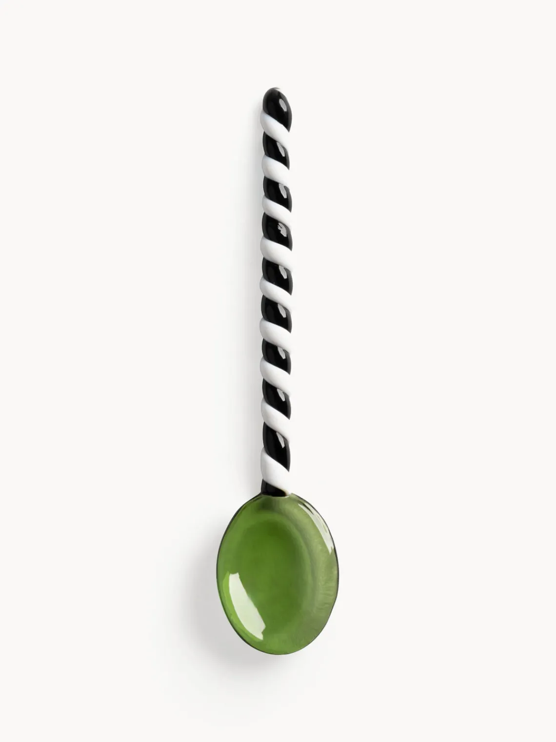 Clearance &k Amsterdam Cuillères en verre borosilicate Duet, 4 pièces Vert, noir, blanc