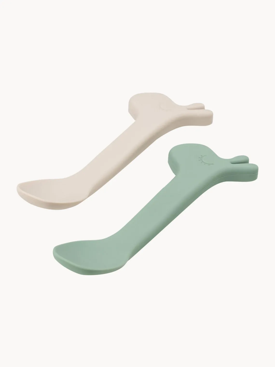 Discount Done by Deer Cuillères pour enfants Lalee, 2 élém. Beige clair, vert sauge