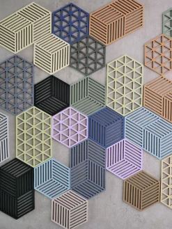 Outlet Zone Denmark Dessous de plat en silicone Hexagon Beige clair