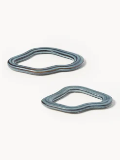 Discount Broste Copenhagen Dessous de verre artisanaux Nordic Sea, 2 élém. Gris-bleu, chiné