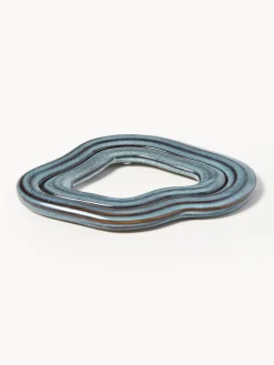 Discount Broste Copenhagen Dessous de verre artisanaux Nordic Sea, 2 élém. Gris-bleu, chiné