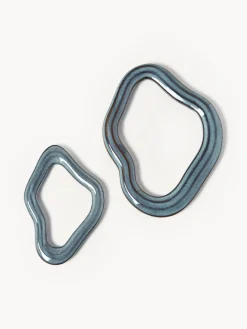 Discount Broste Copenhagen Dessous de verre artisanaux Nordic Sea, 2 élém. Gris-bleu, chiné