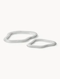 Hot Broste Copenhagen Dessous de verre artisanaux Nordic Sand, 2 élém. Gris clair, chiné