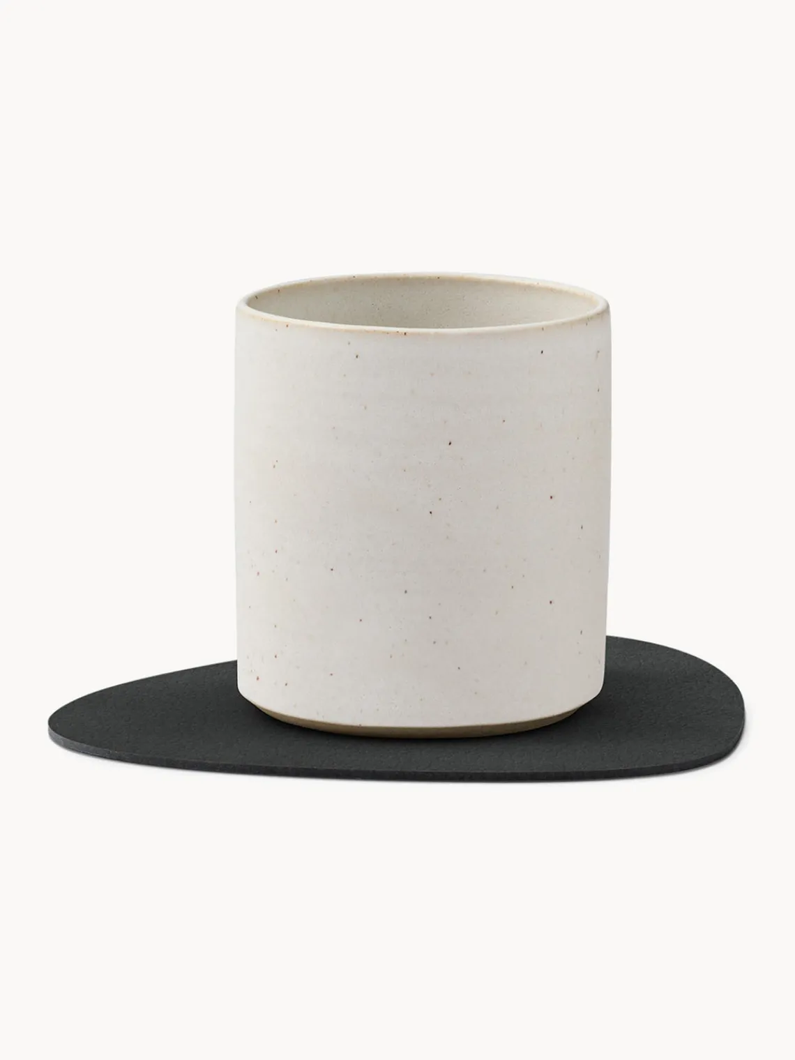 Clearance LIND DNA Dessous de verre asymétriques en cuir Curve, 4 pièces Noir