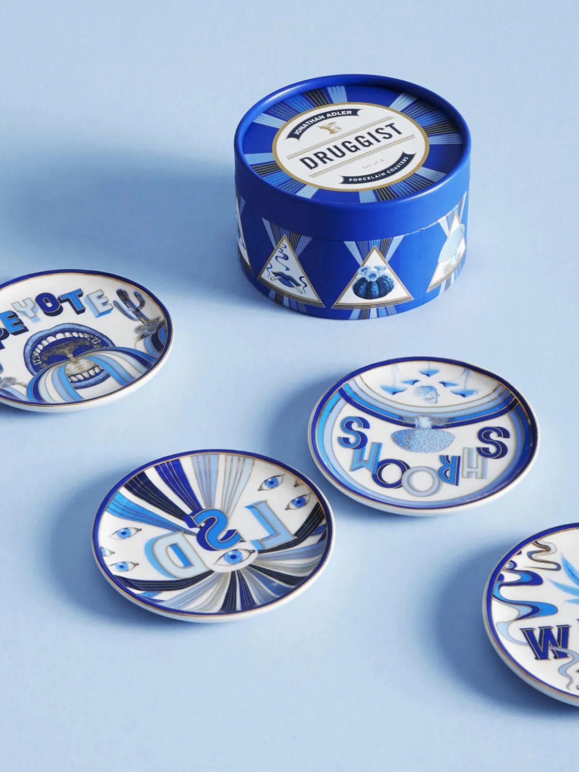 Discount Jonathan Adler Dessous de verre en porcelaine Druggist, 4 élém.