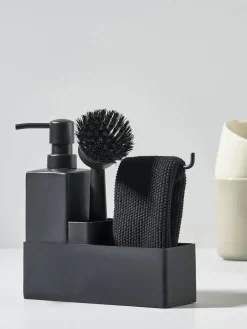 Best Zone Denmark Distributeur de liquide vaisselle avec accessoires Zone, 3 élém. Noir