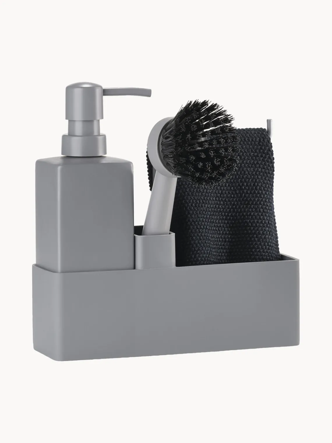 Clearance Zone Denmark Distributeur de liquide vaisselle avec accessoires Parta, 3 élém. Gris