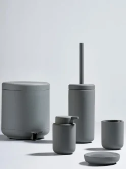 Hot Zone Denmark Distributeur de savon en grès à surface veloutée Ume Gris foncé