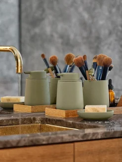Hot Zone Denmark Distributeur de savon en porcelaine Push Vert menthe