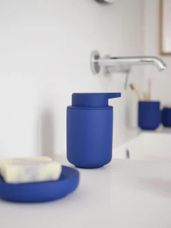 Sale Zone Denmark Distributeur de savon en grès à surface veloutée Ume Bleu roi