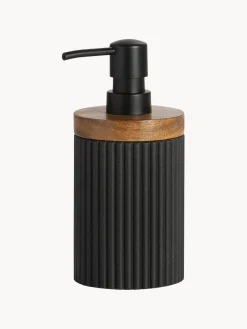 Fashion ANDREA HOUSE Distributeur de savon Laura Noir, bois foncé