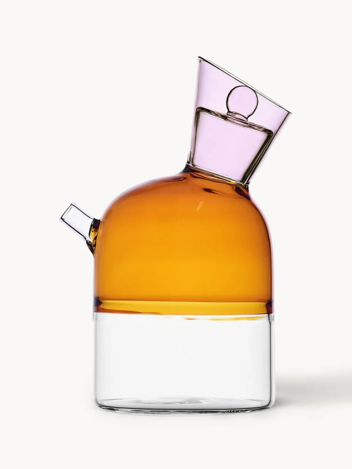 New ICHENDORF Distributeur de vinaigre et d'huile artisanal Travasi Orange, rose pâle, transparent