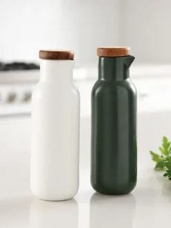 Hot ladelle Distributeurs pour vinaigre et huile en porcelaine Essentials, 2 élém.