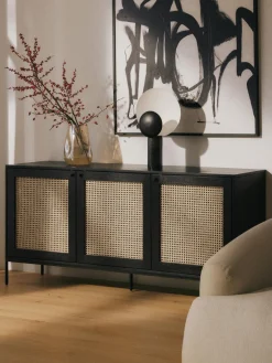Best Westwing Collection Enfilade en cannage Vienna Manguier, noir