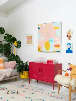 Online Mustard Made Enfilade en métal The Lowdown Rouge