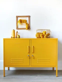 Hot Mustard Made Enfilade en métal The Lowdown Jaune moutarde