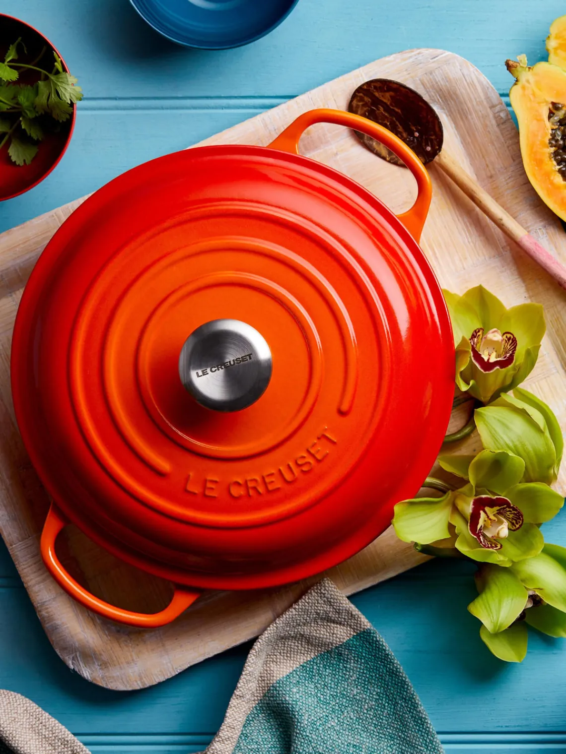 Discount LE CREUSET Faitout en fonte émaillée Signature Collection Orangé, argenté