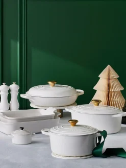 Fashion LE CREUSET Faitout en fonte émaillée Signature Collection Blanc, doré