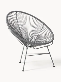 Best Westwing Collection Fauteuil acapulco en plastique tressé Bahia Gris foncé