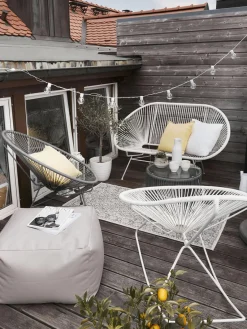 Best Westwing Collection Fauteuil acapulco en plastique tressé Bahia Gris foncé
