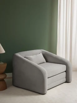 Hot Westwing Collection Fauteuil convertible Eliot Tissu gris foncé