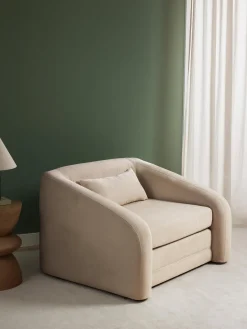 Fashion Westwing Collection Fauteuil convertible Eliot Tissu beige