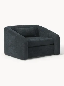 Fashion Westwing Collection Fauteuil convertible en peluche-bouclette Eliot Peluche-bouclette anthracite