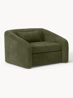 Clearance Westwing Collection Fauteuil convertible en peluche-bouclette Eliot Peluche-bouclette vert foncé