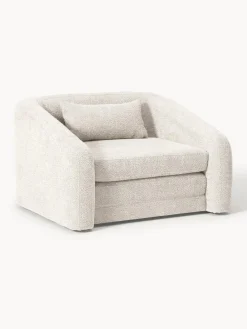 Discount Westwing Collection Fauteuil convertible en peluche-bouclette Eliot Peluche-bouclette blanc cassé