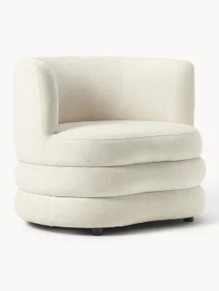 Best Westwing Collection Fauteuil design en bouclette Solomon Bouclette blanc crème