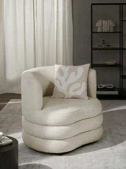 Best Westwing Collection Fauteuil design en bouclette Solomon Bouclette blanc crème