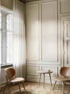 Online Mater Fauteuil en bois avec assise en cuir Rocker Cuir beige, bois de chêne clair