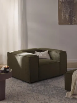 Best Westwing Collection Fauteuil en bouclette Lennon Bouclette vert olive