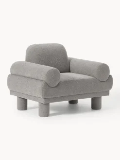 Clearance Westwing Collection Fauteuil en bouclette Lilo Bouclette gris