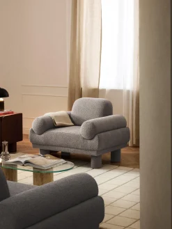 Clearance Westwing Collection Fauteuil en bouclette Lilo Bouclette gris
