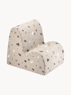 Outlet Wigiwama Fauteuil en bouclette pour enfants fait main Cloud Bouclette beige, aspect terrazzo