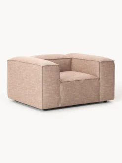 Best Westwing Collection Fauteuil en mélange de lin Lennon Mélange de lin rouge rouille
