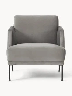 Clearance Westwing Collection Fauteuil en velours Fluente Velours gris