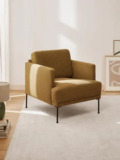 Best Westwing Collection Fauteuil Fluente Tissu ocre