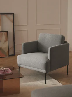 Best Westwing Collection Fauteuil Fluente Tissu gris clair